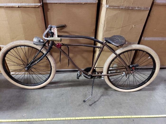 # 506 6 Foot Bicycle with Patina, Cruiser Bicycle Rat Rod Style Beach Cruiser 6 Foot Bicycle with Patina, Cruiser Bicycle Rat Rod Style Beach Cruiser