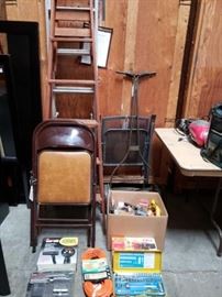 #530: Vintage Lawnmower, Work Force 10 piece File Set, Brand New 100' Extension Cord, 40 Piece Corsair Socket Set, Padded Foldable Chairs, 1 Metal Folding Chair, 16' Metal Extension Ladder, 6' Wooden A Fame Ladder
Vintage Lawnmower, Work Force 10 piece File Set, Brand New 100' Extension Cord, 40 Piece Corsair Socket Set, Padded Foldable Chairs, 1 Metal Folding Chair, 16' Metal Extension Ladder, 6' Wooden A Fame Ladder