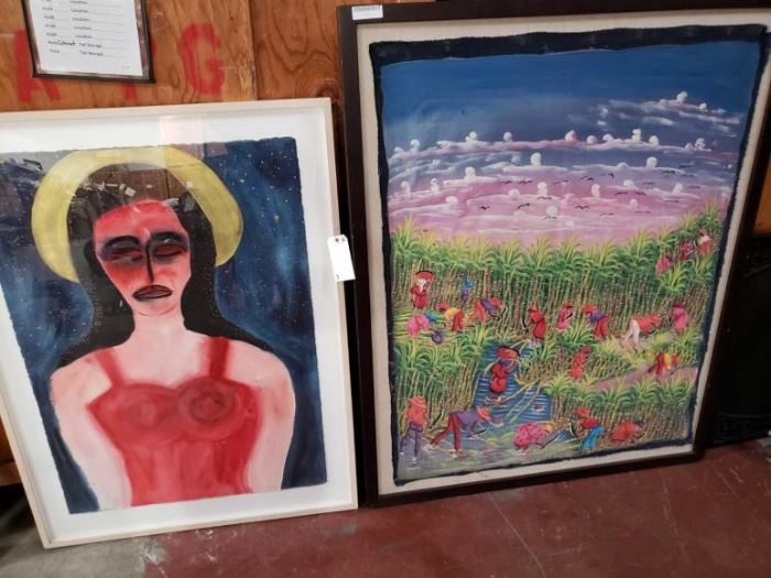 #603: Framed Artwork
2 Framed Art Pieces, Sizes 49'' x 37'' And 45" x 57
