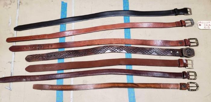 # 613 7 Genuine Leather belts, Fossil, Levi and the like 7 Genuine Leather belts, Fossil, Levi and the like
