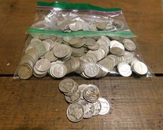 Some Mercury and Lots of Roosevelt Silver Dimes