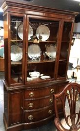 c.1960's, BERNHARDT FURNITURE CO., Mahogany China Cabinet with curved front drawers