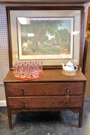 2-Drawer Antique Wooden Chest 