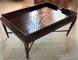 "BARBARA BARRY COLLECTION," by Baker Furniture Co., large Mahogany Coffee Table, Dimensions: 40" length x 28" width x 20" height, c.1990's