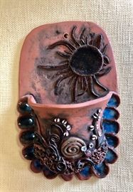 Signed, c.1977, Handmade Pottery Wall Mounted Mail Holder
