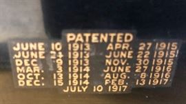 Back Label on 1917 Corona Typewriter