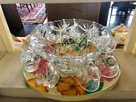 Punch Bowl with Matching Cups