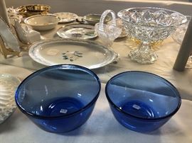 Anchor Hocking Blue Mixing Bowls 