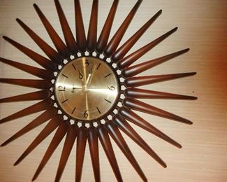 Mid Century Star Burst Clock