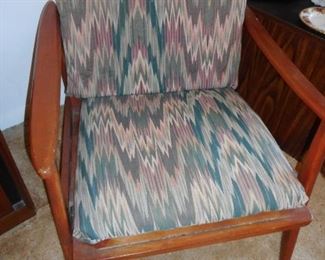Mid Century Slat Arm Chair