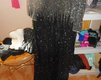 Vintage Beaded Evening Gown