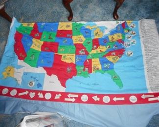 Vintage USA Map Blanket