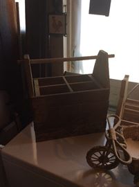 Wooden hand carry tool box.  (Sold)