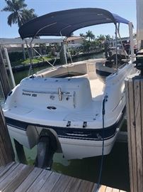 Selling a 1999 Chaparral Sunesta 252 LIMITED EDITION Deck / Ski / Power Boat.  This boat is just over 25 feet long. It has an I/O (inboard/outboard) motor run with a Volvo Penta 5.7 Liter GS Engine (at least 240 horsepower).  Gasoline powered.  The engine is very clean and no water underneath, hull is solid, floor is solid.  This boat is ready for action.   Beautiful seating for friends and family members to cruise, relax, layout and enjoy a day in the Florida sun.  It comes with a Bimini Top to get you out of the Florida sun when needed.  It has an extended v-plane, a swim platform with a ladder, a toilet, life jackets, horn, VHF Radio, Eagle Cuda 350 Depth / Fish Finder, Stereo, and more.  Interior does not have any peeling damages but may need to be washed down.
ASKING $12,000.00. NADA guides places the boat around $12,500. Other similar boats I have seen advertised from $14 - $18,000. Florida title in hand.  Dont miss this beauty.  We will be showing this boat Tuesday April 3 from 