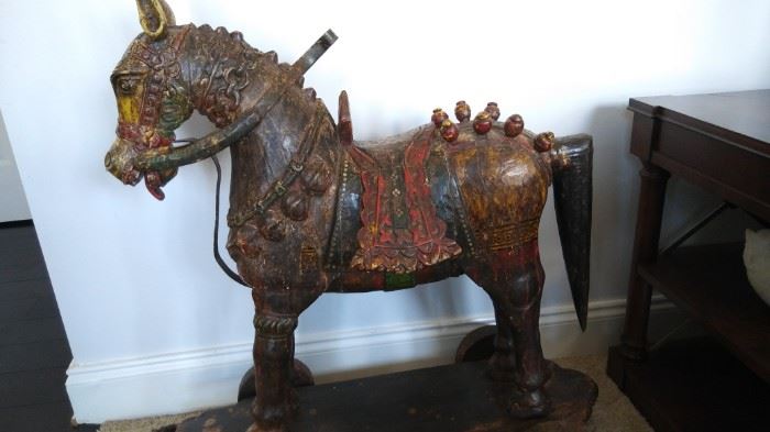 Antique child riding horse ca 1880