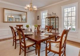 Elegant But Casual Nichols and Stone Dining Room Set  feat / Provence Dining Chairs (2 arm chairs and 4 side chairs)