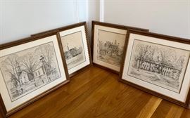 Signed, Charles Overly - 4 Virginia scenes