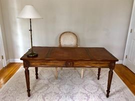 Elegant leather topped writing desk