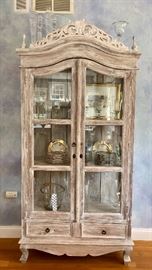 Vintage shabby chic display cabinet
