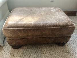 Leather ottoman