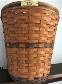 Longaberger Bankers Waste Basket