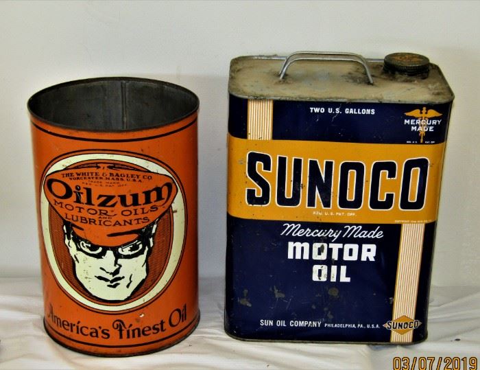 5 quart oilzum Oil Can & SUNOCO Motor Oil Can