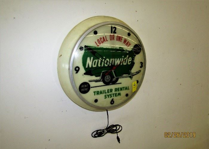 lighted advertising clock