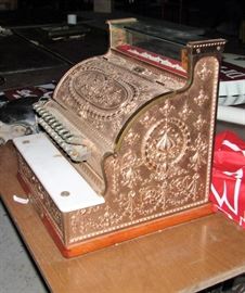 restored brass cash register