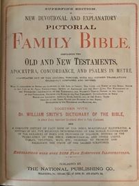 1800's Leather Covered Family Bible