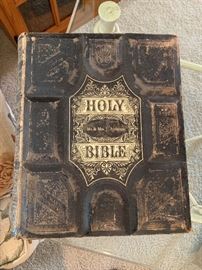 1800's Leather Covered Family Bible