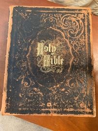 1800's Leather Covered Family Bible