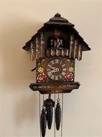 Handpainted German Cuckoo Coo Coo Clock
