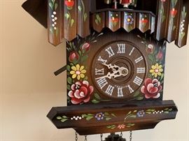 Handpainted German Cuckoo Coo Coo Clock