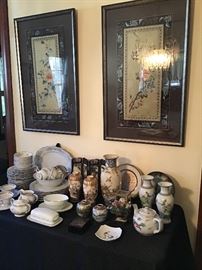 Asian vases & decor . There are numerous china sets at this sale as well. 