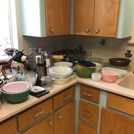 Corning Ware, Pyrex, mixing bowls, cookware of every sort