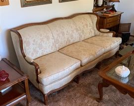 Antique Wood Frame Sofa/Couch	 35x78x32in	HxWxD
