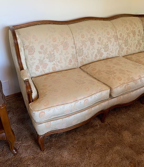 Antique Wood Frame Sofa/Couch	 35x78x32in	HxWxD