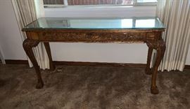 Carved Wood Oak Sofa Table	30x54x18in	HxWxD