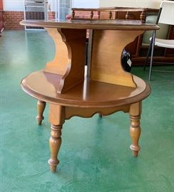 Heywood Wakefield 2 Tier Round Console Table	28in H x 26in Diameter