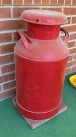 Large Antique Metal Milk Can	