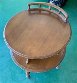 Heywood Wakefield 2 Tier Round Console Table	28in H x 26in Diameter