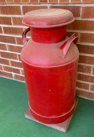 Large Antique Metal Milk Can	
