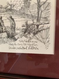 Terry Redlin Ducks Unlimited Study for Early Fall Migration Drawing	 