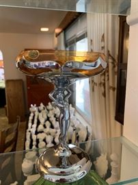 Amber Farber Bros Cambridge Art Deco Nude Stem Compote  Statuesque	 