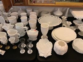 Huge Milk Glass Collection; Fenton, Fostoria, Mosser, Dunbar, Kanawha, Dereume, Westmoreland, Hobbs, Brockunier, L.E. Smith, McKee, Imperial, L.G. Wright & More!
