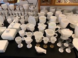 Huge Milk Glass Collection; Fenton, Fostoria, Mosser, Dunbar, Kanawha, Dereume, Westmoreland, Hobbs, Brockunier, L.E. Smith, McKee, Imperial, L.G. Wright & More!