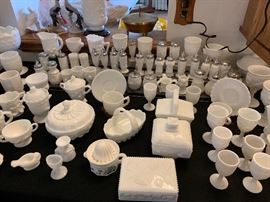 Huge Milk Glass Collection; Fenton, Fostoria, Mosser, Dunbar, Kanawha, Dereume, Westmoreland, Hobbs, Brockunier, L.E. Smith, McKee, Imperial, L.G. Wright & More!