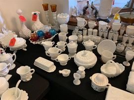 Huge Milk Glass Collection; Fenton, Fostoria, Mosser, Dunbar, Kanawha, Dereume, Westmoreland, Hobbs, Brockunier, L.E. Smith, McKee, Imperial, L.G. Wright & More!
