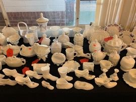 Huge Milk Glass Collection; Fenton, Fostoria, Mosser, Dunbar, Kanawha, Dereume, Westmoreland, Hobbs, Brockunier, L.E. Smith, McKee, Imperial, L.G. Wright & More!