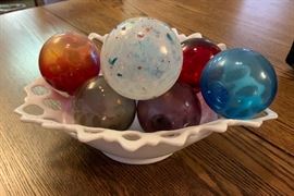 Milk Glass Reticulated basket